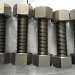 paduan nikel 400 en2.4360 batang ulir sepenuhnya dengan pengikat mur